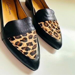 Avellini Made in Italy Leopard Calf Hair Leather Loafers